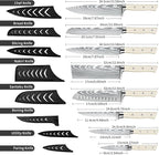 MDHAND Chef Knife Set with Roll Bag, High Carbon Stainless Steel Japanese - Image 2