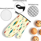 Mid Century Modern Oven Mitts and Pot Holders Set Heat Resistant Non Slip Set - Image 5
