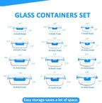 KOMUEE 24 Pieces Glass Food Storage Containers Set, Glass Meal Prep Containers - Image 2