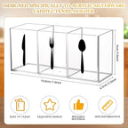 Suzile Acrylic Cutlery Storage Organizer Bin Silverware Caddy Countertop Knife - Image 2