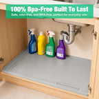 Aisslro Under Sink Mat 22" X 19", Waterproof Silicone Cabinet Organizer - Image 9