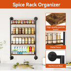 IBUYKE Spice Rack Wall Mount, 4 Tier Hanging Seasoning Organizer, Large Spice - Image 6