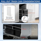 Insputer Double 40QT Pull Out Trash Can Under Cabinet, Heavy Duty Under Sink - Image 7
