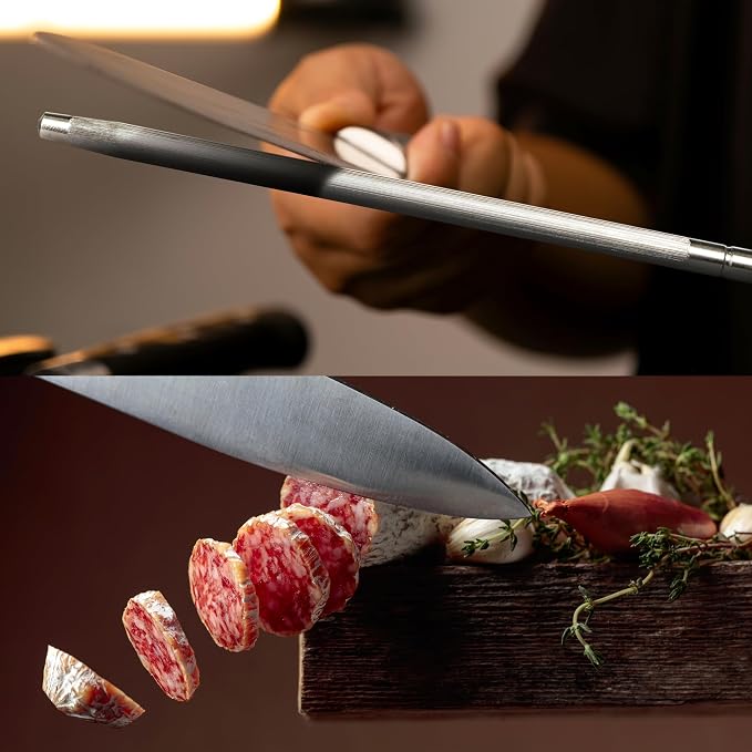 Knife Sharpener Rod, Kitchen Knives Sharpener Carbon Steel Professional Knife - Image 4