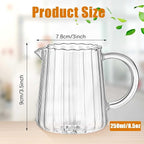 Leinuosen 2 Pcs Glass Pitcher Elegant Shaped Glass Tea Pitcher Coffee Milk - Image 2