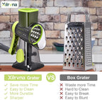 Rotary Cheese Grater with Handle Kitchen Shredder Slicer Grater Slicer Ice - Image 2