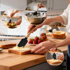 Silicone Spatula Set 5PCS Non-Stick, Ergonomic Wooden Handle, 600°F Heat - Image 7