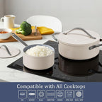 CookinCraze Stock Pot 4.5QT Nonstick Ceramic Dutch Oven Pot - Image 4