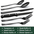 EWFEN 24-Piece Black Silverware Set - Image 2