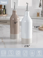 famiware Milkyway 16oz Ceramic Olive Oil Dispenser Bottle, Olive Oil and - Image 4