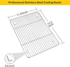 E-far Baking Cooling Rack Set of 2, Stainless Steel Metal Roasting Cooking Racks - Image 2