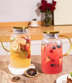 2 PACK Glass Pitcher with Lid 64 oz, Classic Vertical Stripes Pitcher with Lid - Image 8