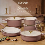 CAROTE Ceramic Cookware Set, Pots and Pans Set Non stick, 14-Piece Induction - Image 7