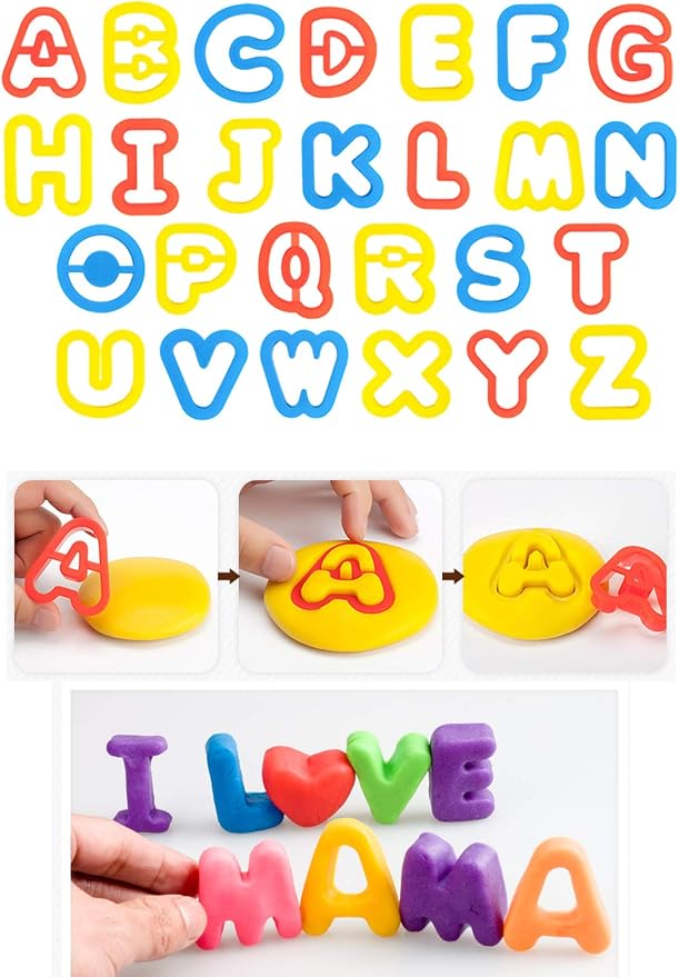 Letter Molds Tools Set for Kids 69Pcs Accessories, Rollers and Cutters - Image 4