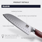 SHAN ZU 7 Inch Chef Knife, High Carbon Japanese 10Cr15Mov Stainless Steel - Image 4