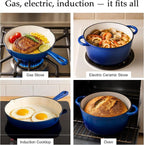QuliMetal Nonstick Enameled Cast Iron Cookware Set, 4-Pcs Pots and Pans - Image 3