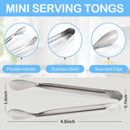 18PCS Mini Tongs for Appetizers, 5Inch Serving Tongs, Ice Tong Appetizer Tong - Image 2