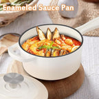 Enameled Cast Iron Sauce Pan, 1 Quart Enameled Saucepan - Image 7