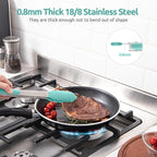 600ºF Heat Resistant Kitchen Tongs: U-Taste 9+12 inch Silicone Cooking Tong Set - Image 5