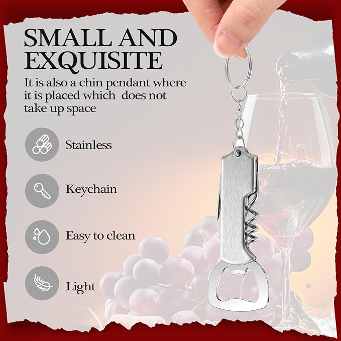 Ziliny 24 Pcs Bottle Opener Keychain Bulk Wine Bottle Beer Opener Keychain - Image 3