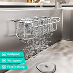 HapiRm 4 in 1 Sink Caddy Sponge Holder, SUS304 Stainless Steel Kitchen Brush - Image 4