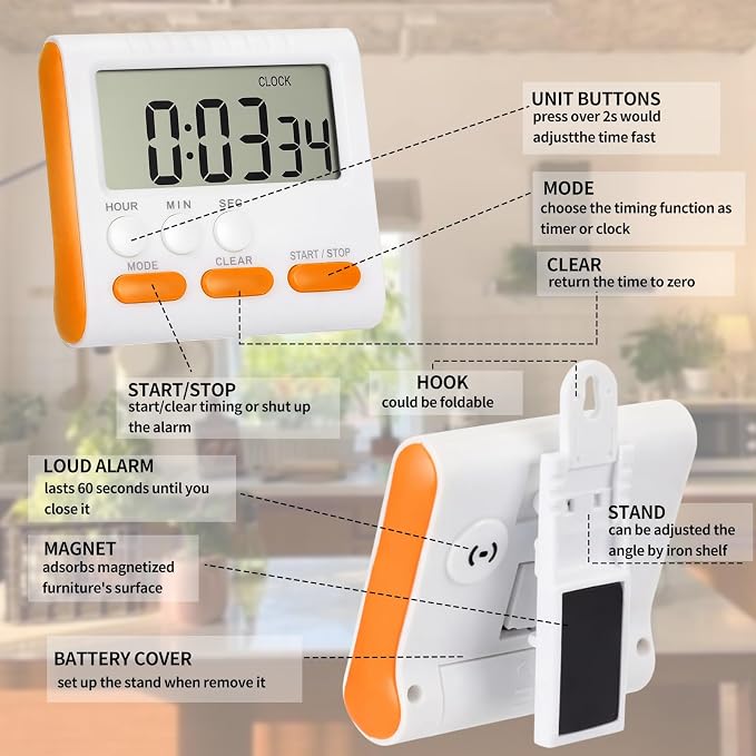 Mudder 12 Pack Digital Kitchen Timer - Image 5