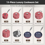 Nuwave Lux 13pc Forged Lightweight Cookware Set PFAS Free, Healthy G10 Duralon - Image 9