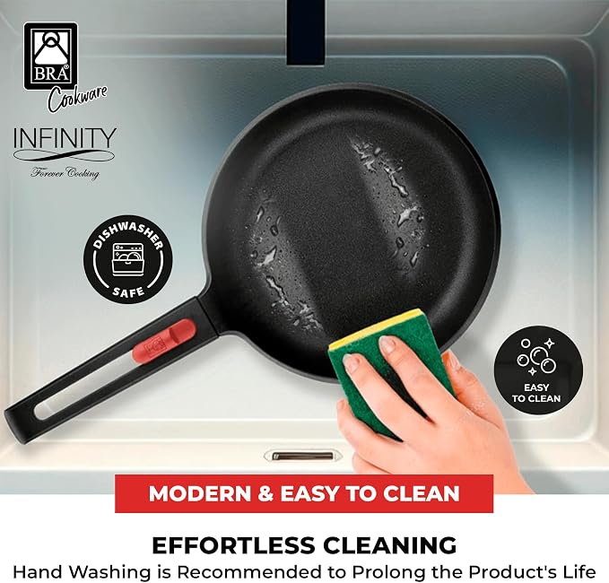 BRA COOKWARE Infinity 2-Piece Nonstick Frying Pan Set | 8 & 10.2 Inch Cast - Image 6