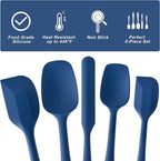 Silicone Spatula Set, 5 Piece Food Grade Rubber Spatulas - Image 3