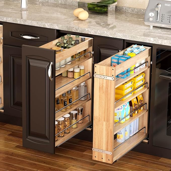OCG 4 Tier Pull Out Spice Rack Holder Shelves, spice organization - Image 3