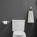 RUMOSE Toilet Paper Holder and Hand Towel Ring Polished Chrome Wall Mount - Image 9