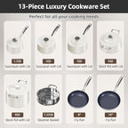 Nuwave Lux 13pc Forged Lightweight Cookware Set PFAS Free, Healthy G10 Duralon - Image 8