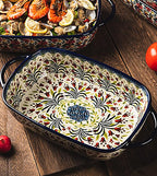 Vintage Style Tulip Flower Pattern Ceramic Bakeware Casserole Dish Baking Pan - Image 4