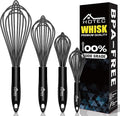 HOTEC 4 Pieces Silicone Whisks Set, Wire Balloon Whisks Egg Beater, Non-slip by Hotec