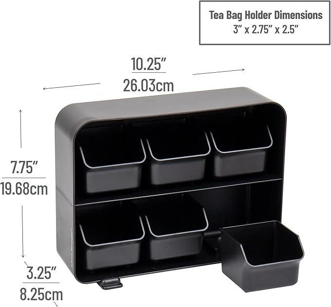 Mind Reader Tea Bag Organizer, Tea Station Organizer, Countertop Storage - Image 3