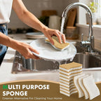 COBETE 12 Pack Natural Biodegradable Kitchen Non Scratch Sponges, Compostable - Image 6