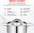 Stainless Steel Stockpot with Lid 2 Quart, Durable 18/8 Stainless Steel - Image 7