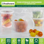Freshware 48 Pack of 16 and 32 oz, 24 sets each size Food Storage Containers - Image 2