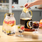 2 Pack Glass Pitcher with Lid and Handle, 1.8 Liter 60 oz Water Jugs - Image 7