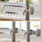 LONIN Stainless Steel Kitchen Sink Organizer Caddy – Over Faucet Sponge & Brush - Image 4
