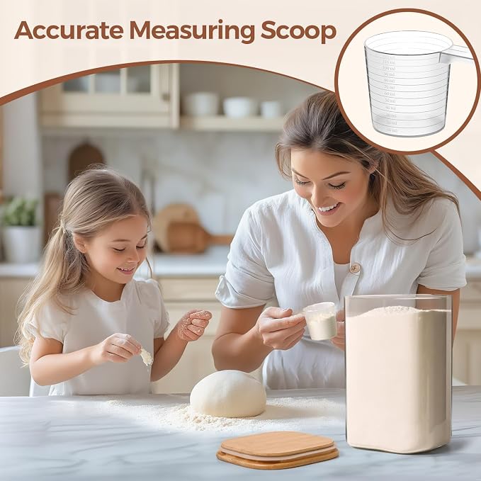 ComSaf Glass Food Storage Containers, 3.6Qt/1.2Qt Glass Flour and Sugar - Image 7