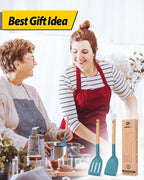 Pack of 2 Silicone Cooking Spatula, Heat Resistant Solid Turner, Non Stick - Image 7