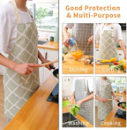 Tosewever 2 Pieces Cotton Linen Waterproof Bib Kitchen Apron - Image 6