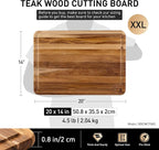 Extra Large Teak Wood Cutting Board 20inch - Image 2