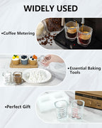 Shot Glasses Measuring Cup Set 2PACK Espresso Shot Glasses Liquid Heavy Glass - Image 3