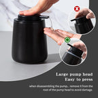 Enra Black Soap Dispenser, 12 oz Ceramic Hand Lotion Dispenser, Refillable Dish - Image 4