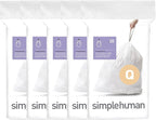 simplehuman Code Q 100 Count Custom Fit Liners, Drawstring Kitchen Trash Bags by Simplehuman