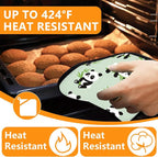 Cute Panda Oven Mitts and Pot Holders Sets 4Pcs, Extra Long Oven Gloves - Image 4
