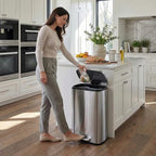 13.2 Gal Kitchen Trash Can, 50L Recycling or Garbage Bin, Brushed Stainless - Image 9
