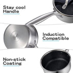 LOLYKITCH 2.5 QT Hybrid Tri-Ply Stainless Steel Non-Stick Saucepan - Image 6
